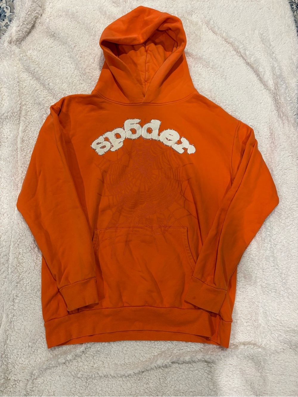 spodex Orange Crewneck Hoodie - Men's Pullover Sweatshirt